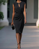 Ärmelloses Damen Abendkleid | Midi – Schwarz
