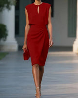 Ärmelloses Damen Abendkleid | Midi – Rot