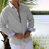 Leo – Herren Sommerhemd mit Kontrastdetails und Leinenanteil – Grau