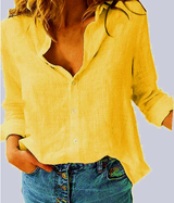 Damen Baumwollbluse | Lang – Gelb