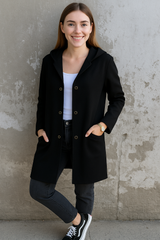 Natalie - Freizeitblazer mit Kapuze – Schwarz