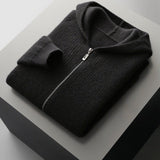 Reiner - Premium Woll-Hoodie – Schwarz