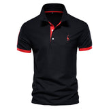 Berake | Zweifarbiges Polo mit sportlichem Akzent-Design – Schwarz