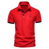 Berake | Zweifarbiges Polo mit sportlichem Akzent-Design – Rot