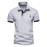 Berake | Zweifarbiges Polo mit sportlichem Akzent-Design – Grau