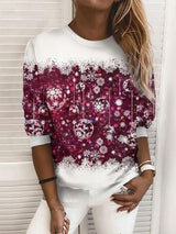 Aira – elegantes weihnachts-sweatshirt – Weißrosa