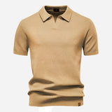 Aldric | Herren Kurzarm Poloshirt mit Strukturmuster – Beige