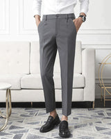 Walker | Hoch taillierte Slim Fit Business-Hose – Grau