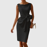 Almudena | Damen Ärmelloses Midikleid mit Schleife – Schwarz