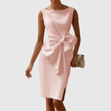 Almudena | Damen Ärmelloses Midikleid mit Schleife – Rosa