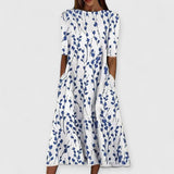 Sela | Elegantes Midikleid – Blaue Farbe