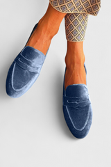 Araminta | Damen Slipper Loafer – Blau