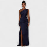 Maxikleid mit einem Schulterdesign – Marineblau
