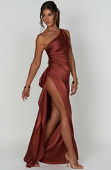 Sofie - Sommerchic Luxus Satin Silhouette – Dunkel Rosé