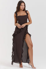 AGATHE | LUXE ABENDKLEID – Braun