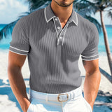 Arvid | Herren Slim Fit Kurzarm Poloshirt – Grau