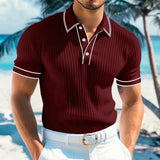Arvid | Herren Slim Fit Kurzarm Poloshirt – Weinrot