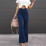 Damen Samthose mit hohem Bund und elegantem Schnitt – Königsblau