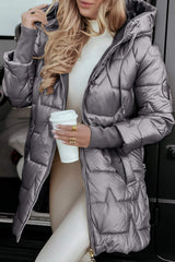 Amela | Warme Herbstjacke aus Baumwollmix – Grau