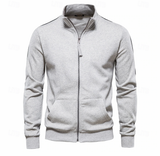 Aurelius | Herren Sweatjacke mit Stehkragen – Hellgrau