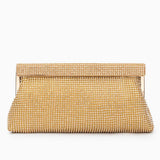 Aurielle | Goldene Clutch mit Kristallbesatz & Schnappverschluss – Elegante Abendtasche für Damen – Gold