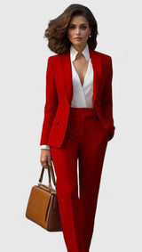 Azalea | Damen Business Hosenanzug Set – Burgunder