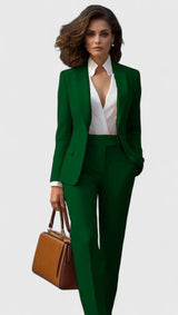 Azalea | Damen Business Hosenanzug Set – Dunkelgrün