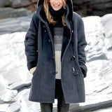 Melanie - warme & kuschelige fleece-damenjacke mit kapuze – Marineblau