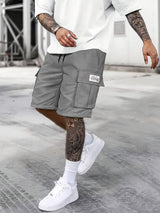 Herren Kordelzug mit Taschen Kurze Hosen – Grau