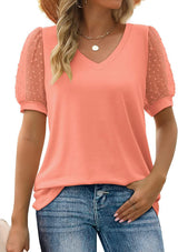 Damen Top mit V-Ausschnitt – Rosa