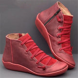 Wenora - High-Top-Sneaker mit Reißverschluss und Schnürung – Rot