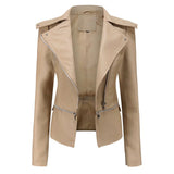 Stilvolle Lederjacke - esra – Aprikose