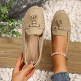 Clara - Mit Quasten bestickte Loafer mit lässigem Design – Khaki
