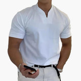 Herrenpoloshirt Moderne Stil Elegant für Entspannte oder Stilvolle Erscheinung – Weiß