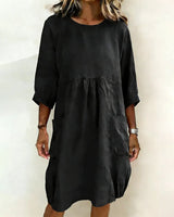 Avenra - 3/4-Arm-Kleid – Schwarz