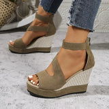 Oriane – Elegante Keilsandalen im Espadrille-Stil – Khaki