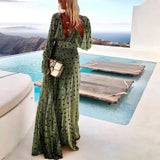 Gaia - Maxi-Strandkleid mit Glitzer und Stil – Grün