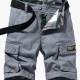 Lässige Cargo-Shorts für Herren mit Gürtel und Taschen – Grau