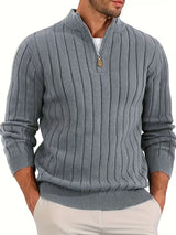 Yedidya - Lässiger Langarm Strick Pullover – Hellgrau