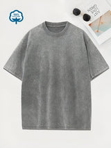 Luca | Mühelos elegantes Baumwoll-T-Shirt für jeden Tag – Schiefergrau