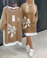 Helia - Soft-Touch-Sweatshirtkleid – Khaki