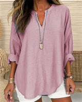 Isla - Entspannte Bluse aus leichter Baumwolle mit lockerer Passform – Rosa