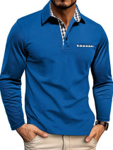 Levi - Poloshirt mit kariertem Kragen – Blau