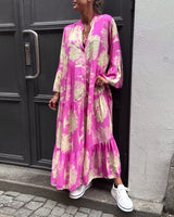 Ophelia - Langes Fließendes Kleid – Rosa (Fast ausverkauft)