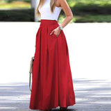 Tzafira – Eleganter Maxirock mit hoher Taille – Rot
