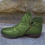 Viannele | lederstiefel mit reißverschluss – Grün