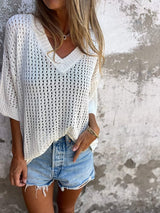 Tina | Elegantes Casual-Top – Weiss