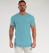 Steffen™ - Einfarbiges T-Shirt mit bequemer Passform – Hellblau