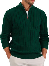 Yedidya - Lässiger Langarm Strick Pullover – Dunkelgrün