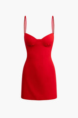 Scarlett | Figurbetontes Spaghetti-Träger-Kleid – Klassischer Chic mit femininer Note – Rot
